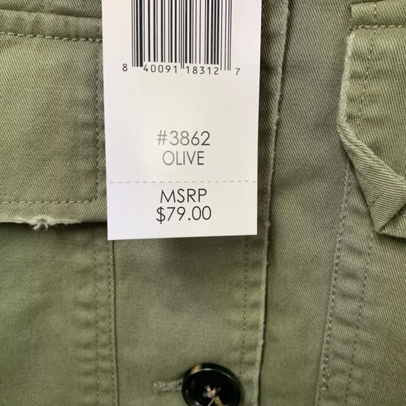 Alexander Jordan Women's Lightly Frayed Hem Utility Jacket MSRP$79 Size M New - Picture 8 of 8